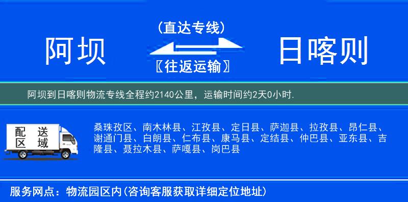 阿壩到物流專線